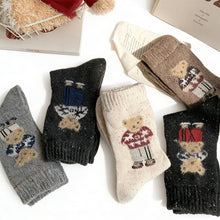 Load image into Gallery viewer, Thick Warm Wool Socks Bear Knit Crew Socks
