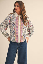 Load image into Gallery viewer, FLORAL BORDER PRINT BUTTON UP TOP
