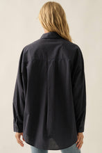 Load image into Gallery viewer, Plaid Button-Front Collared Long-Sleeve Oversize Shirt
