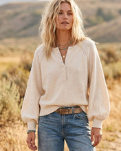Load image into Gallery viewer, Henley Balloon Sleeve Sweater Top
