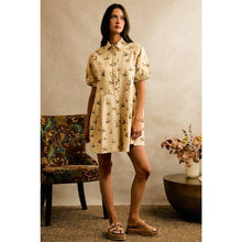 Load image into Gallery viewer, MALLARD DUCK PRINT PUFF SLEEVE MINI DRESS
