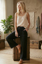 Load image into Gallery viewer, Relaxed Wide Leg Lightweight Drawstring Knit Pants
