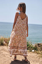 Load image into Gallery viewer, Floral Border Printed V-Neck Sleeveless Maxi Dress
