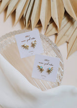 Load image into Gallery viewer, Sun Ray - White Opal - Gold Earrings
