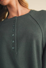 Load image into Gallery viewer, Brushed Knit Henley Raglan Pullover
