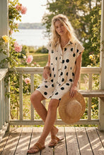 Load image into Gallery viewer, Polka Dot Button Down Pleated Poplin Mini Dress
