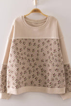 Load image into Gallery viewer, The Dizzy Floral Quilted Contrast Panel Pullover Top
