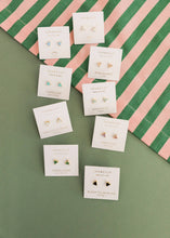 Load image into Gallery viewer, Mini Energy Gem - White Opal - Gold Earrings
