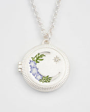 Load image into Gallery viewer, Nightshade Moon Round Silver Locket Chain Necklace
