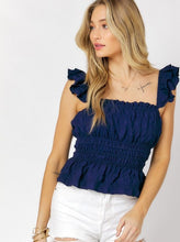 Load image into Gallery viewer, Solid Square Neck Ruffle Top
