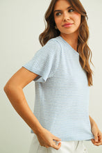 Load image into Gallery viewer, STRIPE SLUB SHORT SLEEVE TOP
