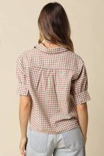 Load image into Gallery viewer, Anni Gingham Puff Sleeve Blouse
