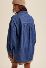 Load image into Gallery viewer, Heart Detail Oversized Denim Shirt
