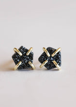Load image into Gallery viewer, Druzy Prong - Black - Earrings
