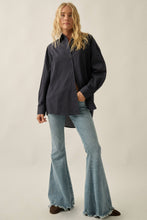 Load image into Gallery viewer, Plaid Button-Front Collared Long-Sleeve Oversize Shirt
