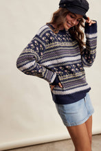 Load image into Gallery viewer, Fair Isle Floral Knit Sweater
