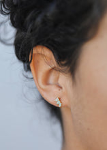 Load image into Gallery viewer, Offset Trio - Amazonite - Gold Earrings
