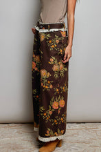 Load image into Gallery viewer, Ruffle Floral Pattern Waistband Button-Front Woven Pants
