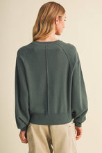 Load image into Gallery viewer, Brushed Knit Henley Raglan Pullover
