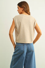 Load image into Gallery viewer, STRIPE PATTERN SLUB TOP
