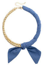 Load image into Gallery viewer, Bianca Denim Ball Bead Scarf Necklace
