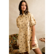 Load image into Gallery viewer, MALLARD DUCK PRINT PUFF SLEEVE MINI DRESS
