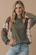 Load image into Gallery viewer, Mixed Media Patchwork Pullover Knit Top
