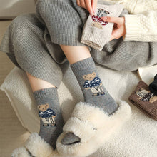 Load image into Gallery viewer, Thick Warm Wool Socks Bear Knit Crew Socks
