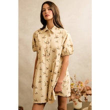Load image into Gallery viewer, MALLARD DUCK PRINT PUFF SLEEVE MINI DRESS
