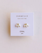 Load image into Gallery viewer, Opal Crown Stud - White - Gold Earrings
