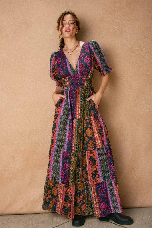 On The Road Cinched Waist Maxi Dress