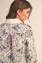 Load image into Gallery viewer, FLORAL BORDER PRINT BUTTON UP TOP

