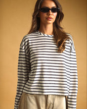 Load image into Gallery viewer, LONG SLEEVE STRIPED SLUB TOP
