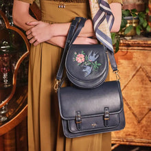 Load image into Gallery viewer, Running Bunny Ditsy Navy Satchel
