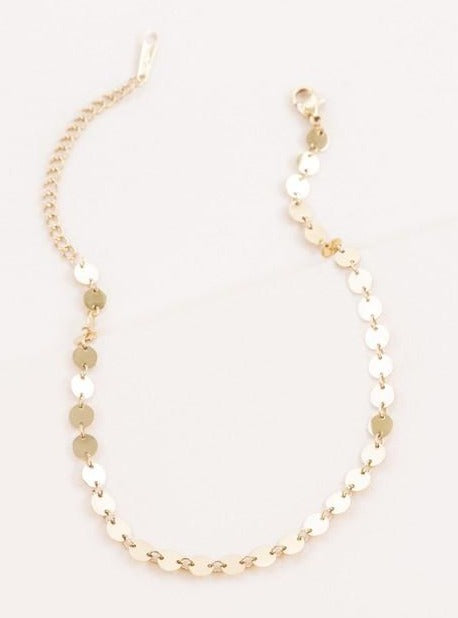 Gold Disc Anklet Bracelet