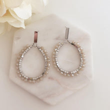 Load image into Gallery viewer, SILVER KHAKI EARRINGS
