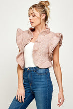 Load image into Gallery viewer, The Bree Ruffle Sweater Cropped Shrug Vest

