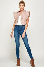 Load image into Gallery viewer, The Bree Ruffle Sweater Cropped Shrug Vest
