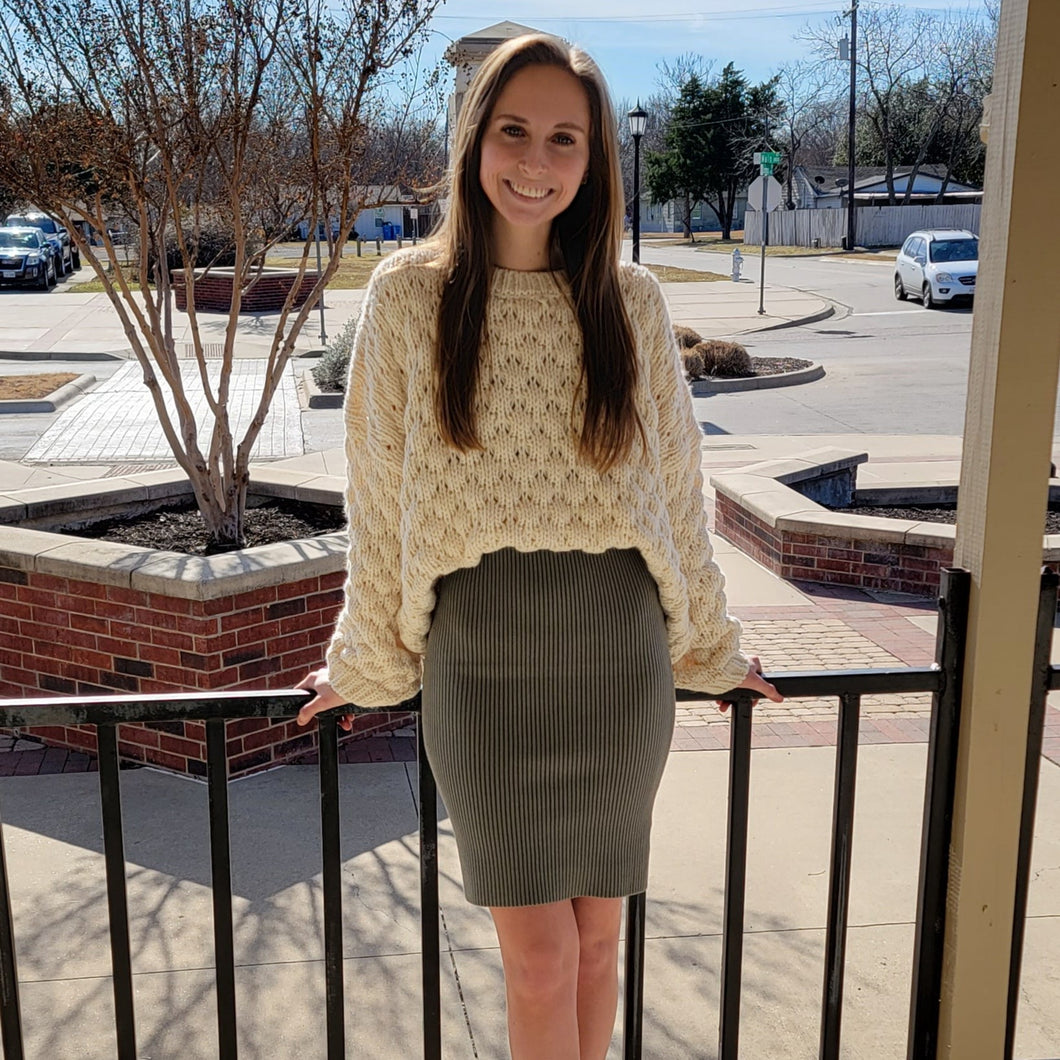 The Calla Ribbed Sweater Skirt