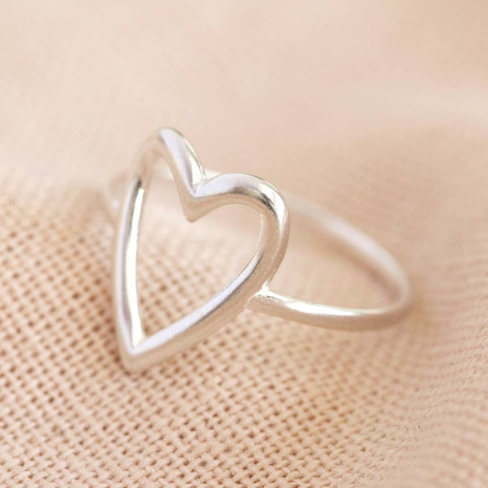 Sterling Silver Heart Outline Ring